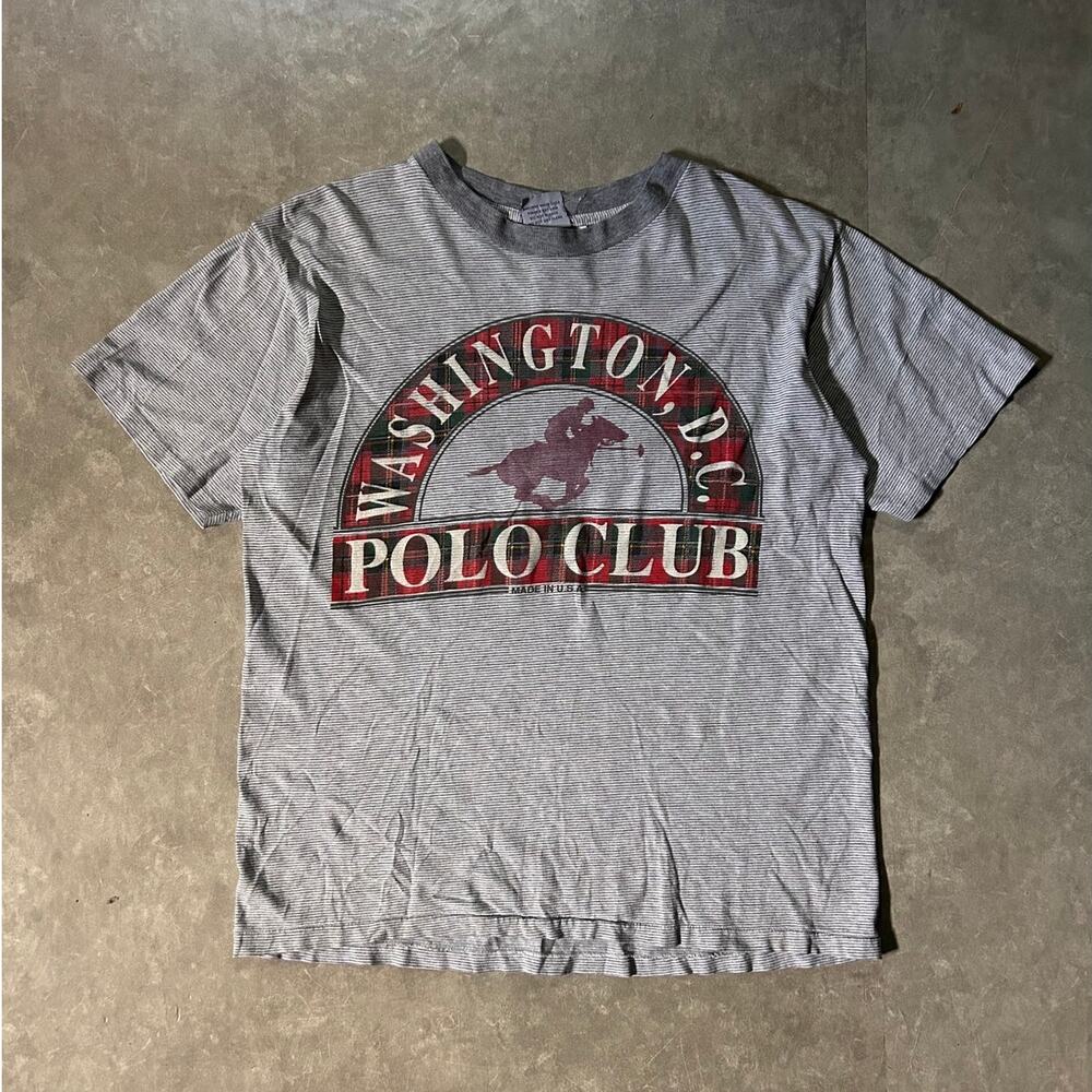 90's Vintage Washington D.C. Polo Club Grey T-Shirt -L